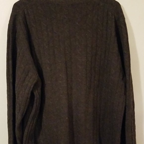 Eddie Bauer 100% Lambswool Brown V-neck Sweater Pullover Mens XL - Picture 2 of 4